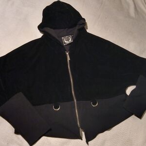 Killstar Black Hooded Jacket with Metallic Details